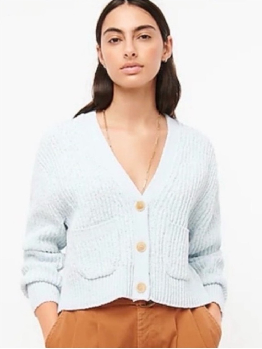 J. Crew Pale Blue V-Neck Button Front Women's Cardigan
